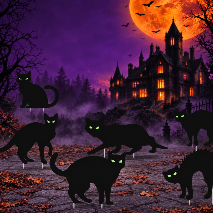 Halloween Black Cat Yard Sign - PVC - product hero