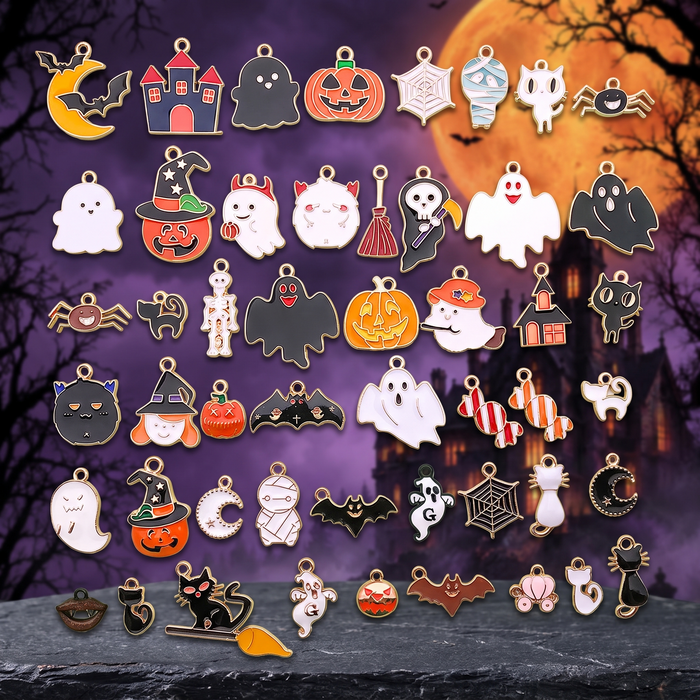 Halloween Alloy Dripping Oil Pendants for DIY Jewelry — Hallowicked hero (SUJEWNP00700)