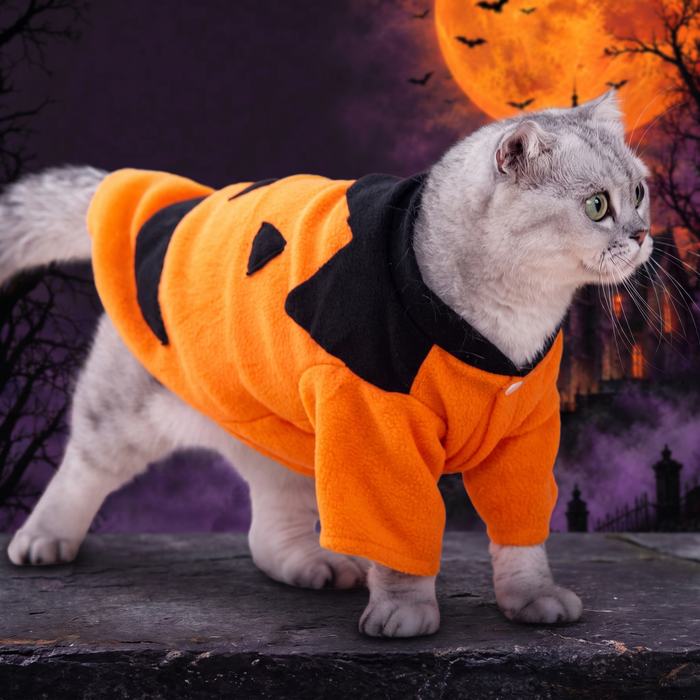 Fleece Lined Pet Costume Halloween Pumpkin Design — Hallowicked hero (SUPEGDA00135)