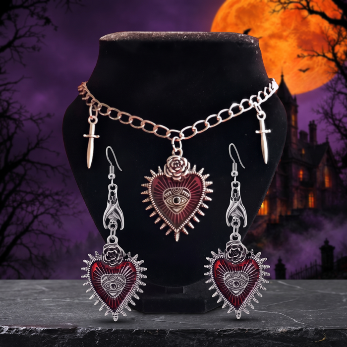 Retro Gothic Halloween Heart Jewelry — Hallowicked hero (SUJEWNP00507)