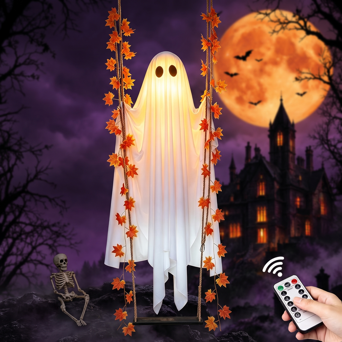 Halloween Maple Leaf Ghost Hanging Decoration for Garden — Hallowicked hero (SUGAOOO00015)