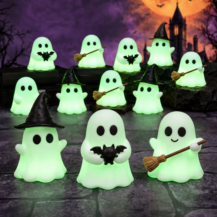 Glowing Halloween Ghost Desktop Ornament — Hallowicked hero (SUHODTF00027)