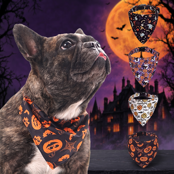 Adjustable Pet Saliva Collar with Halloween Patterns — Hallowicked hero (SUPEGDC00058)