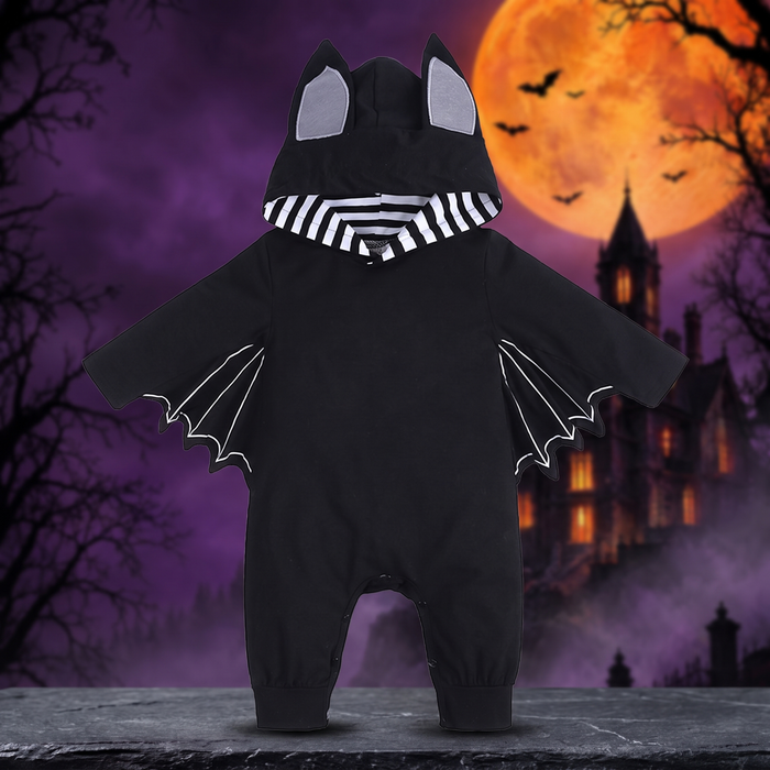 Infant Halloween Bat Romper Long Sleeve Baby Jumpsuit — Hallowicked hero (SUBAEBB00026)