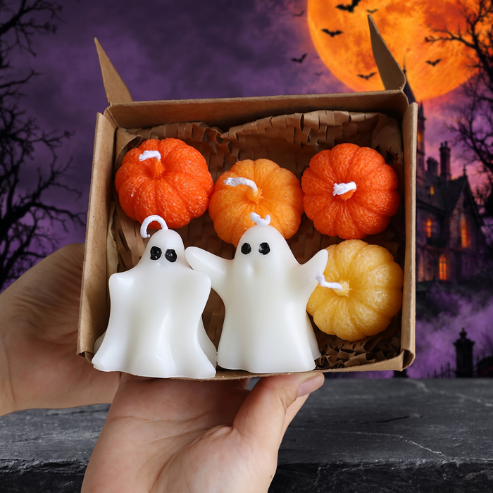 Halloween Ghost Candle Set Scented Soy Wax Home Decor — Hallowicked hero (SUHODTS00010)
