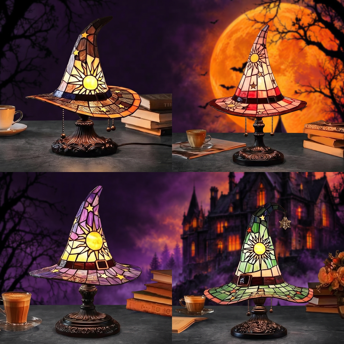 Resin Gothic Halloween Witch Hat Night Light — Hallowicked hero (SUHODTR00005)