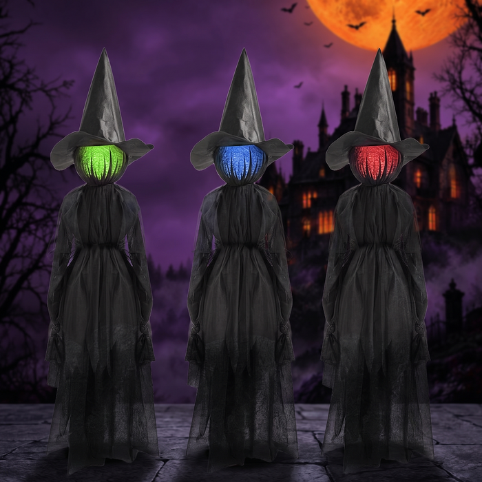 Glowing Voice-Activated Witch Halloween Decorations — Hallowicked hero (SU00357491)
