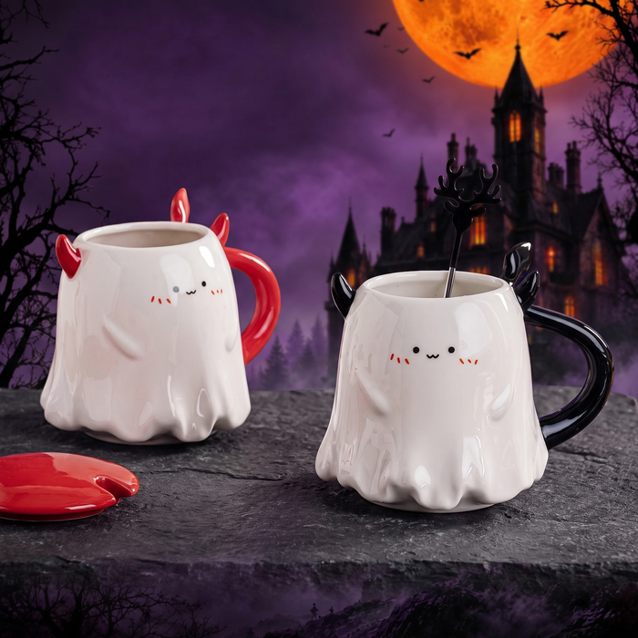 Personalized Ins Cup Couple Girl Birthday Gift Ceramic Water Cup Home Halloween Gift Little Devil Cup — Hallowicked hero (SU00123745)