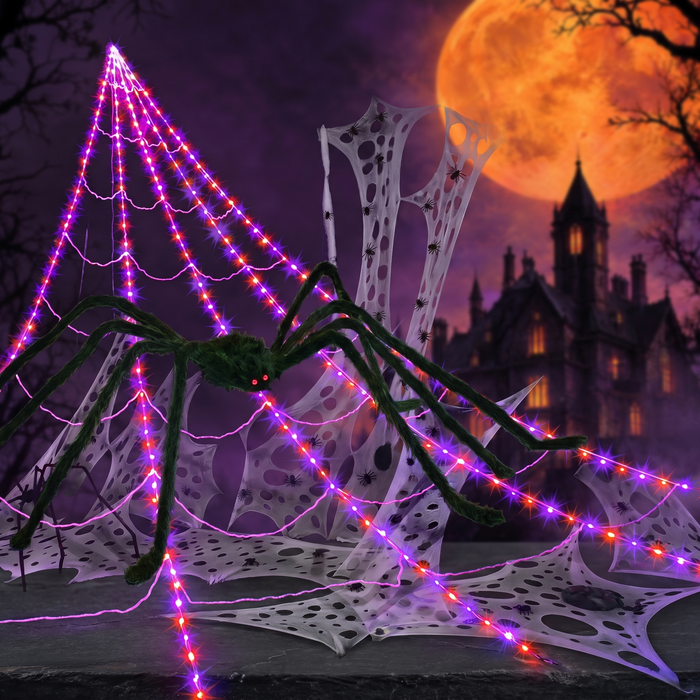 Halloween spider web luminous triangulated web — Hallowicked hero (SU00034294)