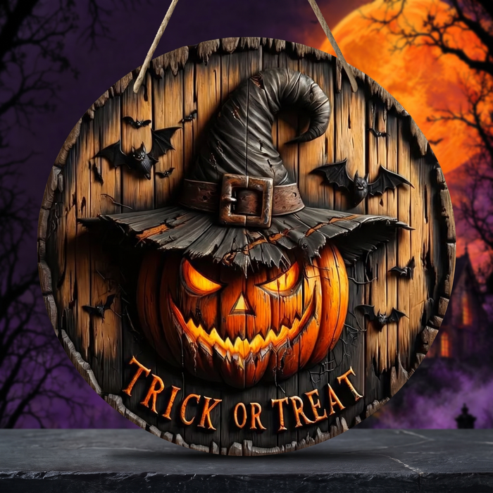 Halloween Stand Wooden Craft House Number Hanging Decoration — Hallowicked hero (SU00024814)