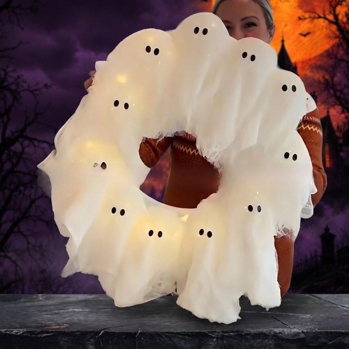 Halloween Light-Up Ghost Garland Front Door Decoration Pendant — Hallowicked hero (SU00023587)