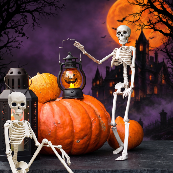 Articulated Adjustable Halloween Skeleton Decor — Hallowicked hero (SU00023388)