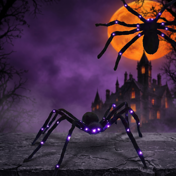 Halloween Glowing Spider Decoration for Indoor and Outdoor Use — Hallowicked hero (SU00021840)