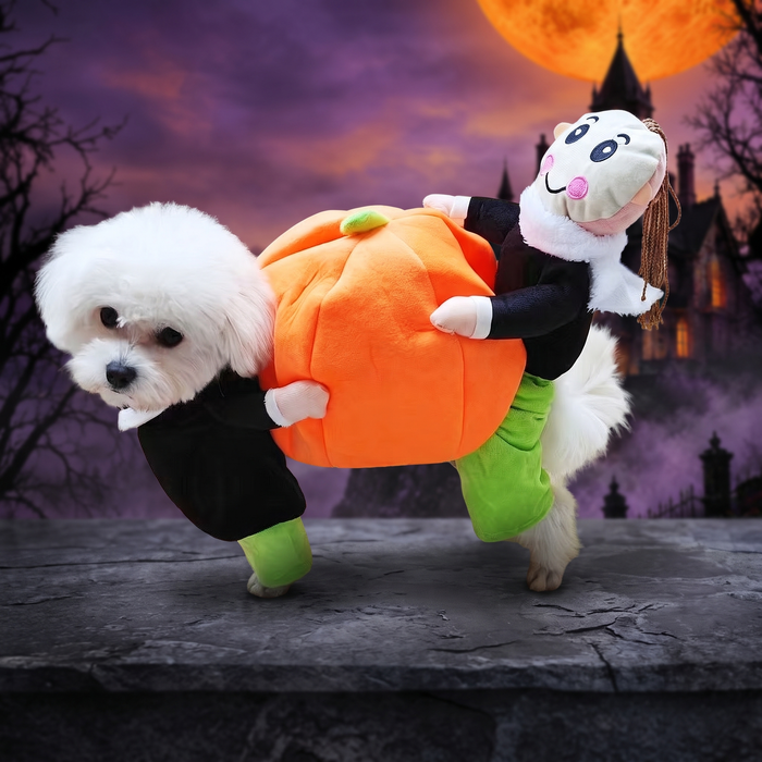 Halloween Christmas Pet Dog Costume Pumpkin — Hallowicked hero (SU00028851)