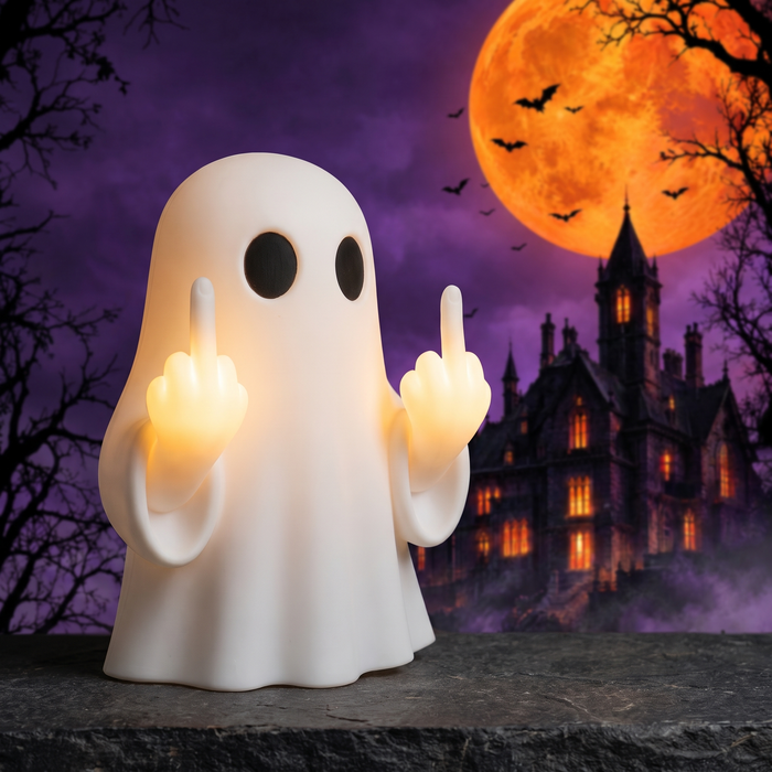 Halloween Ghost Middle Finger Glow Night Light — Hallowicked hero (SU00023851)