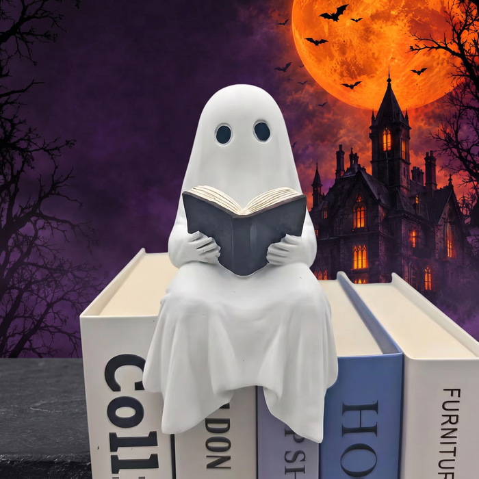 Halloween Ghost Reading Statue — Hallowicked hero (SU00022633)