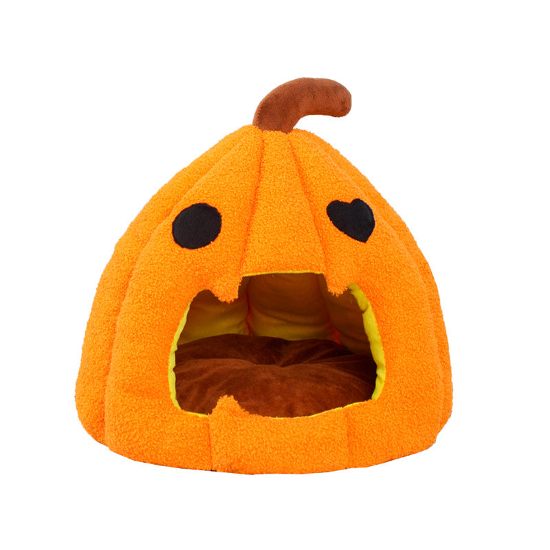 Halloween Pumpkin Pet Bed for Cats and Dogs