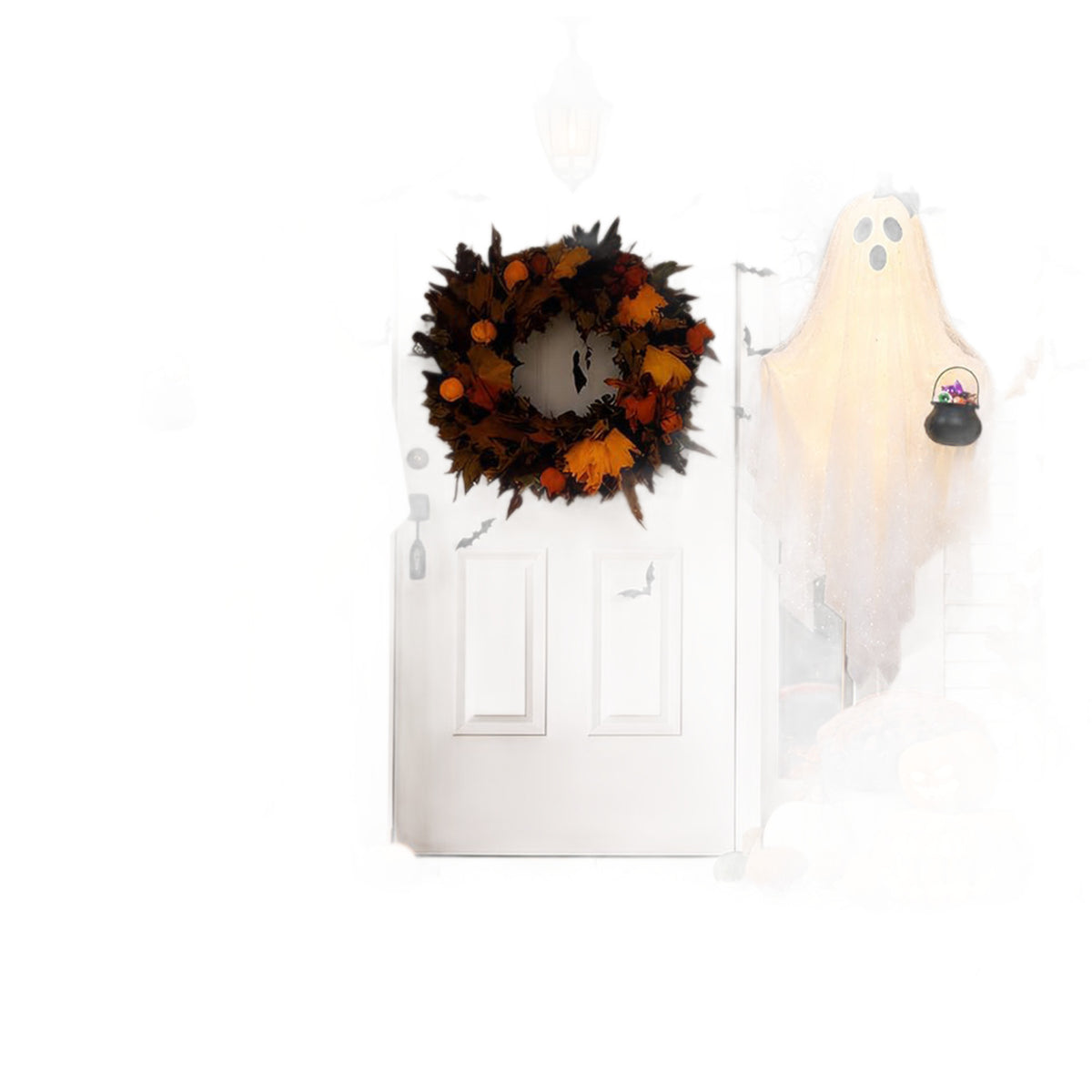 Halloween Hanging Ghost Decoration - Witch Hat and Bow Styles