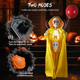 Animated Halloween Skull Decoration with Light and Sound