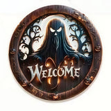 Halloween Printed Boxwood Door Sign