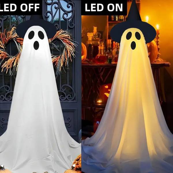 Halloween Light-Up Standing Ghost Yard Decoration
