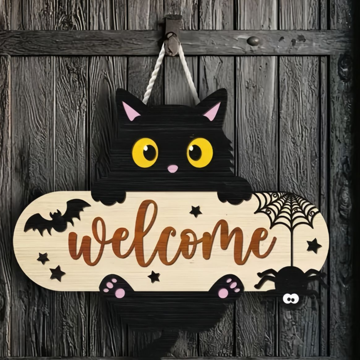 Halloween Wooden Hanging Door Sign