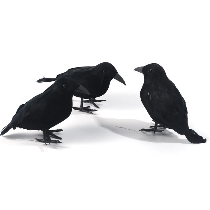 Halloween Black Crow Feather Decoration