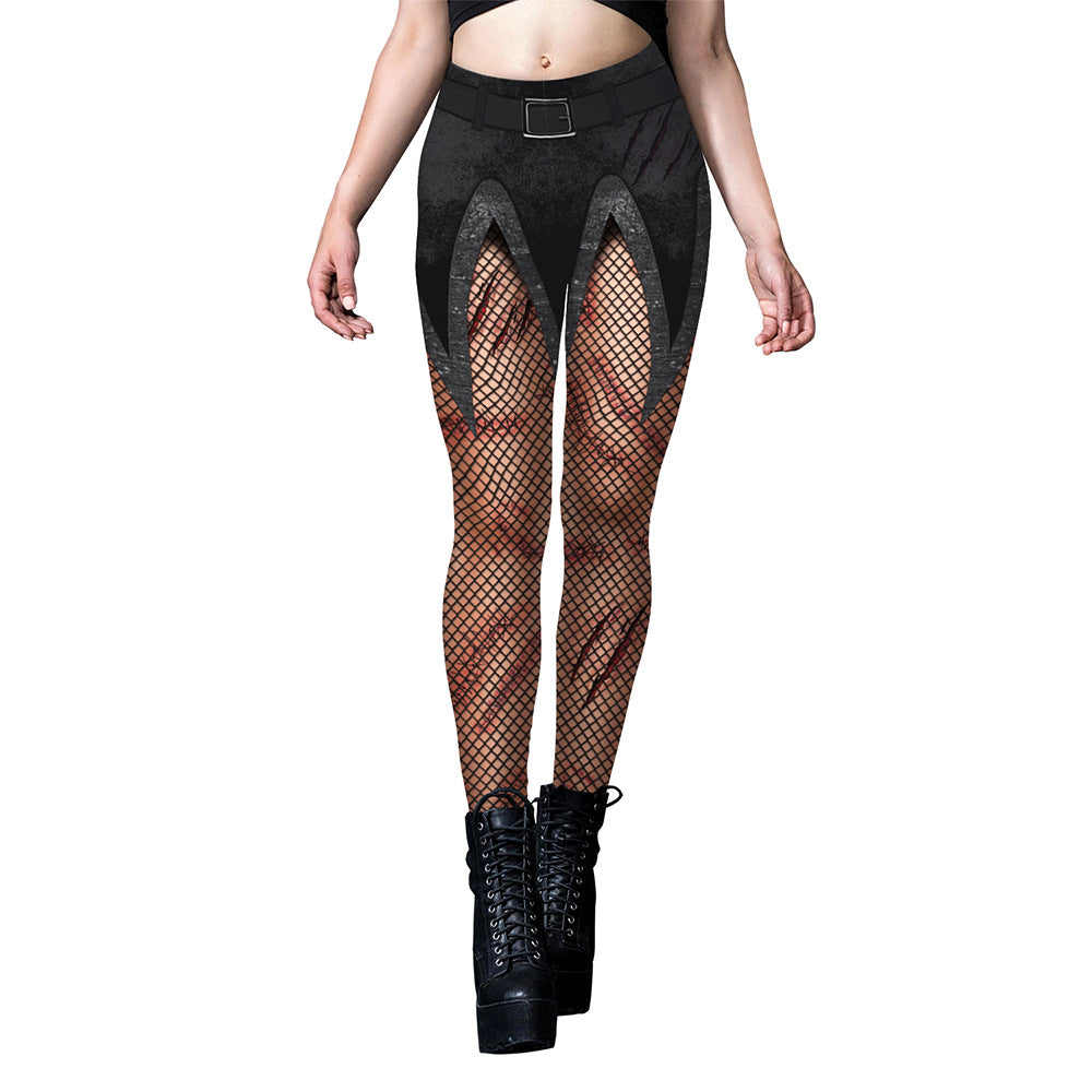 Halloween Spider Web Printed Yoga Pants