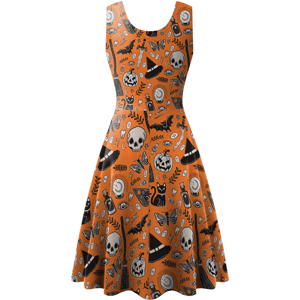Halloween Sleeveless Printed Dress