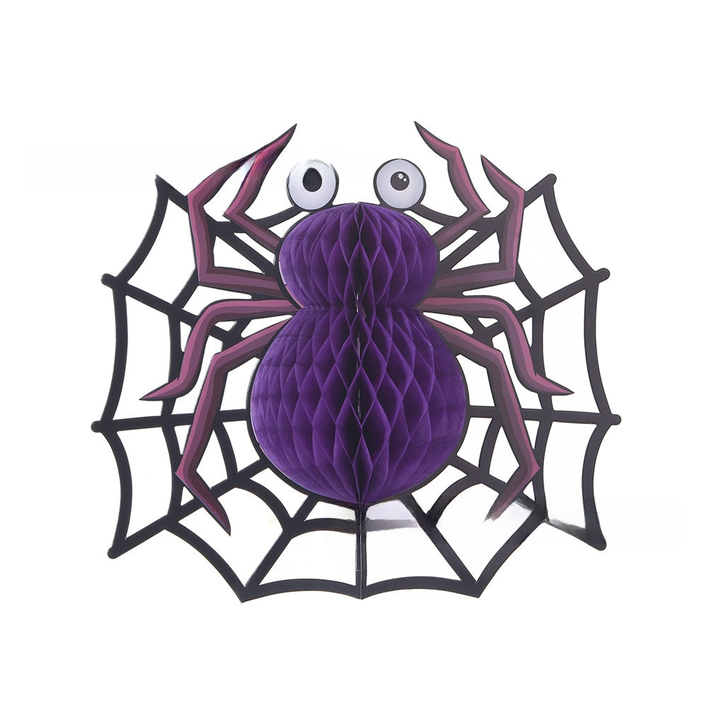 Halloween Honeycomb Hanging Decorations - Witch and Spider Designs