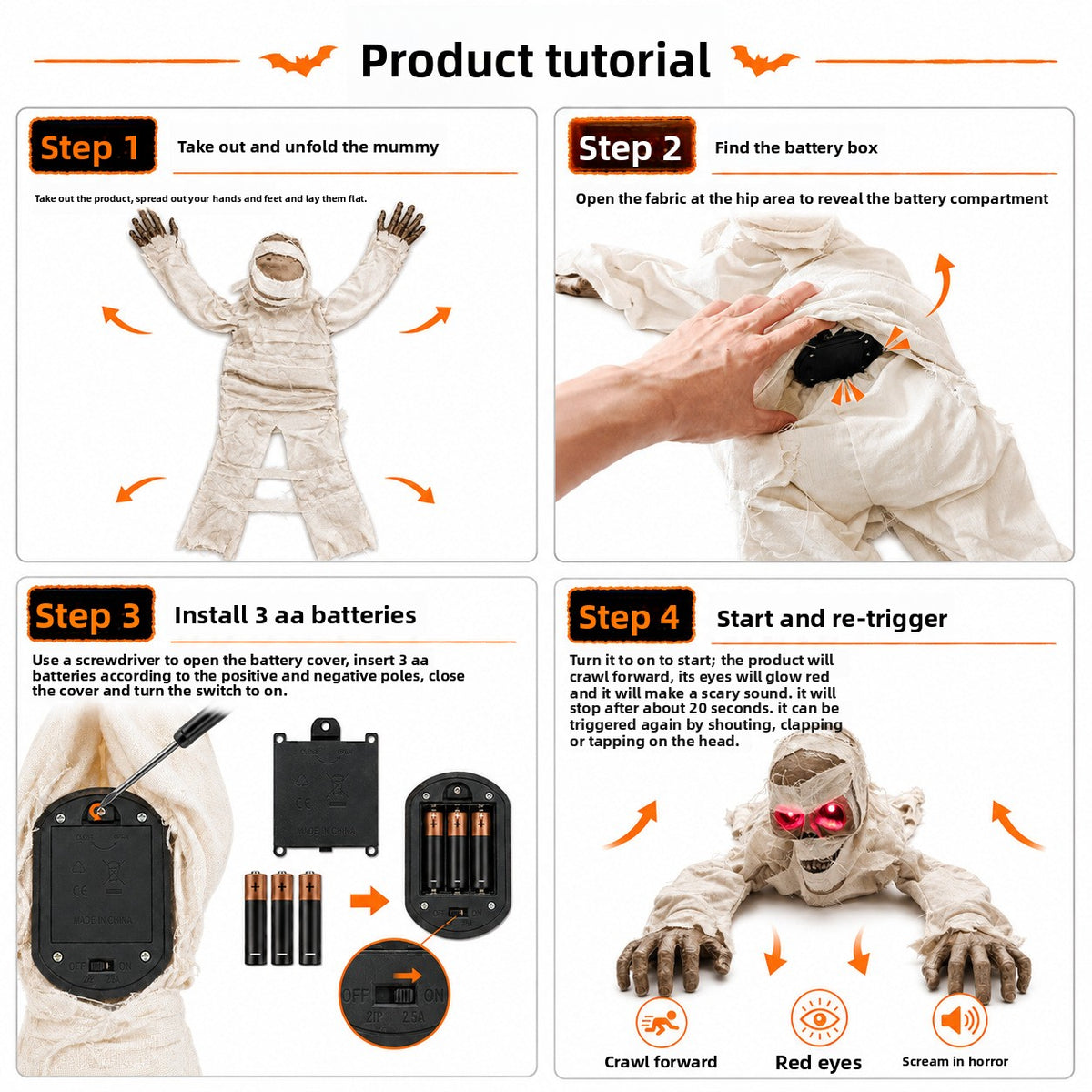 Halloween Electric Crawling Ghost Decoration