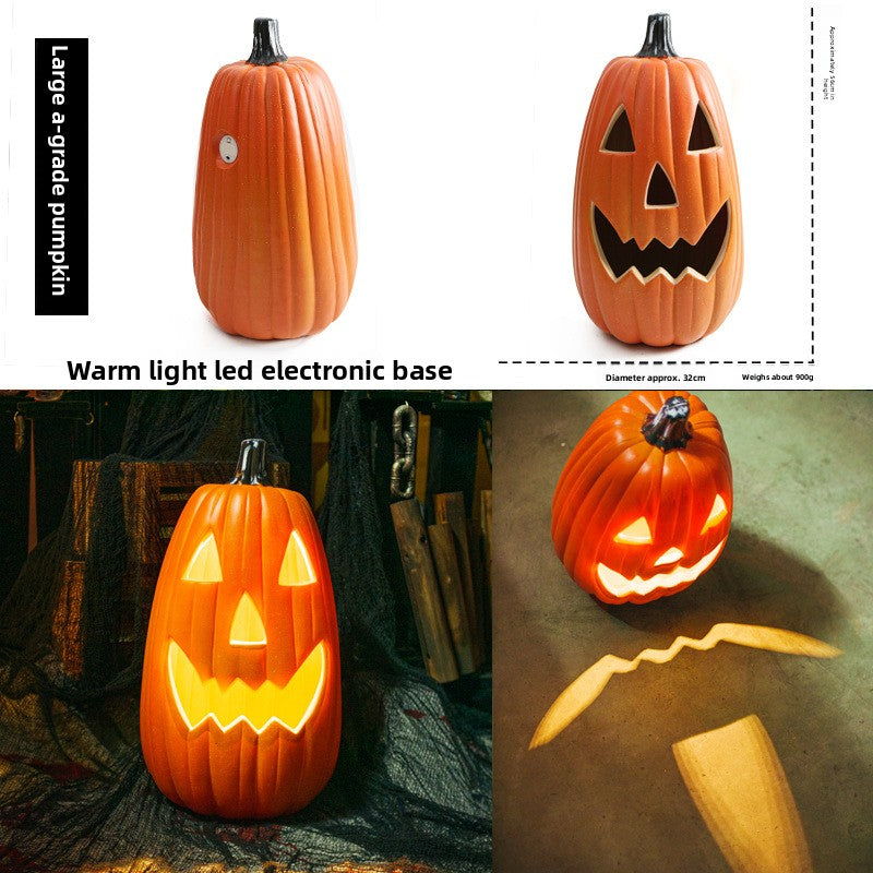 LED Halloween Pumpkin Lantern with Multiple Designs - Plastic