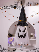 Luminous Wizard Hat Halloween Decoration with Warm Light - Cloth