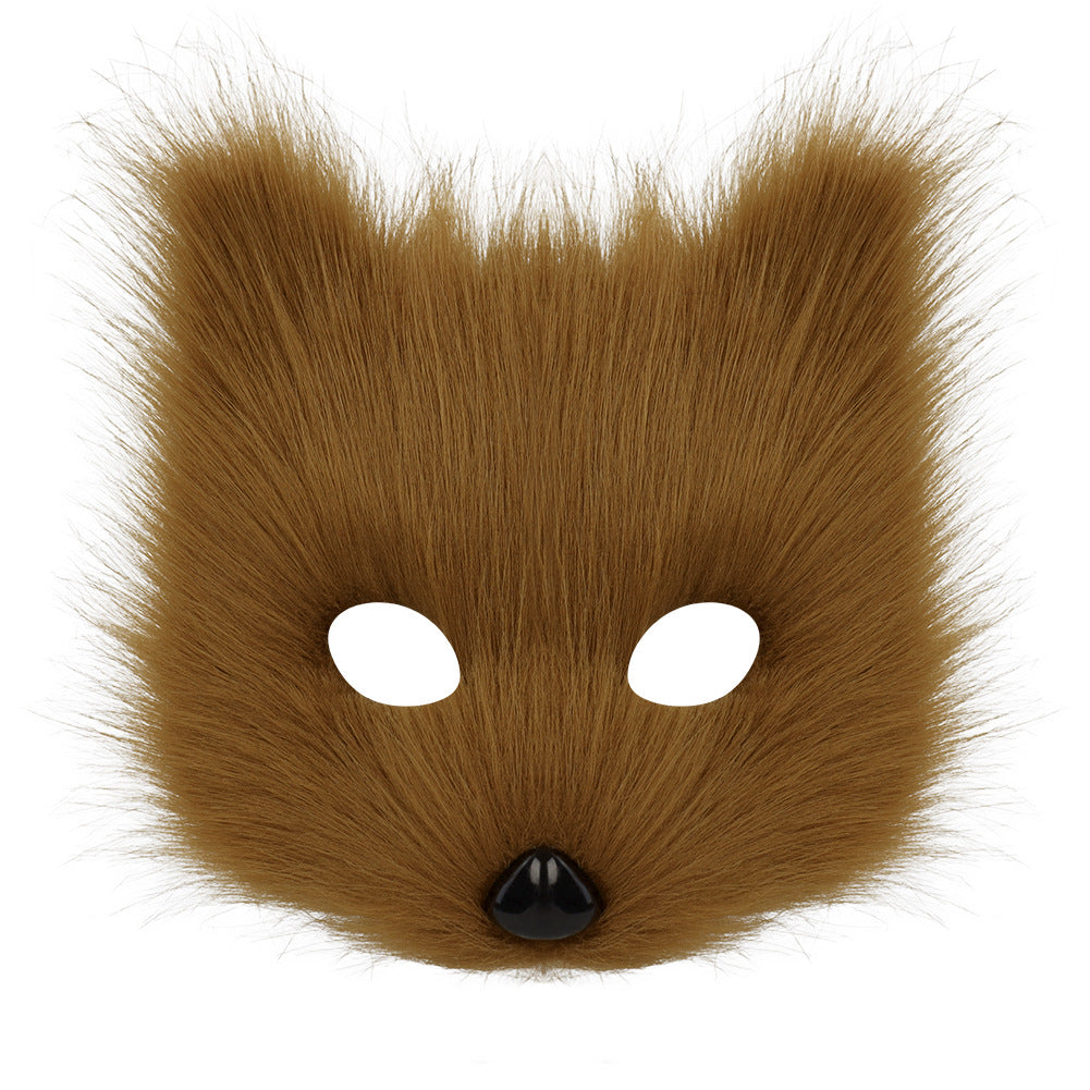 Halloween Plush Animal Cosplay Mask, Gloves and Tail Accessories