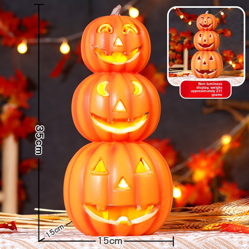 Halloween Light-Up Pumpkin Lantern - Plastic