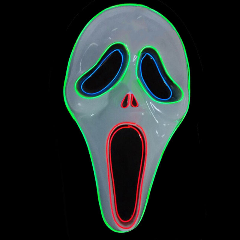 LED Glow Horror Scream Mask for Halloween - Plastic