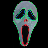 LED Glow Horror Scream Mask for Halloween - Plastic
