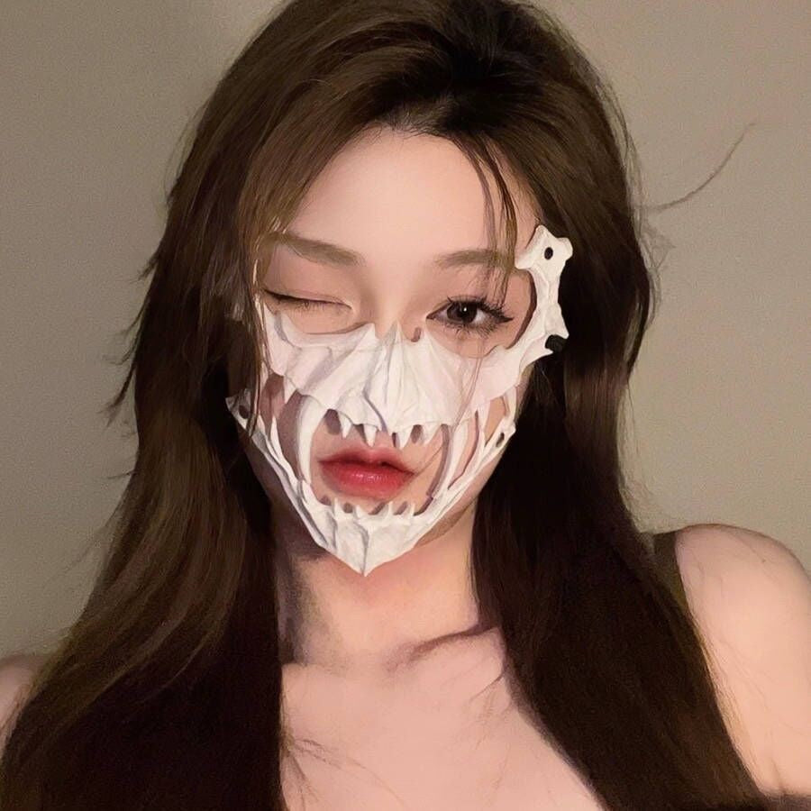 Halloween Anime Half-Face Mask - Plastic