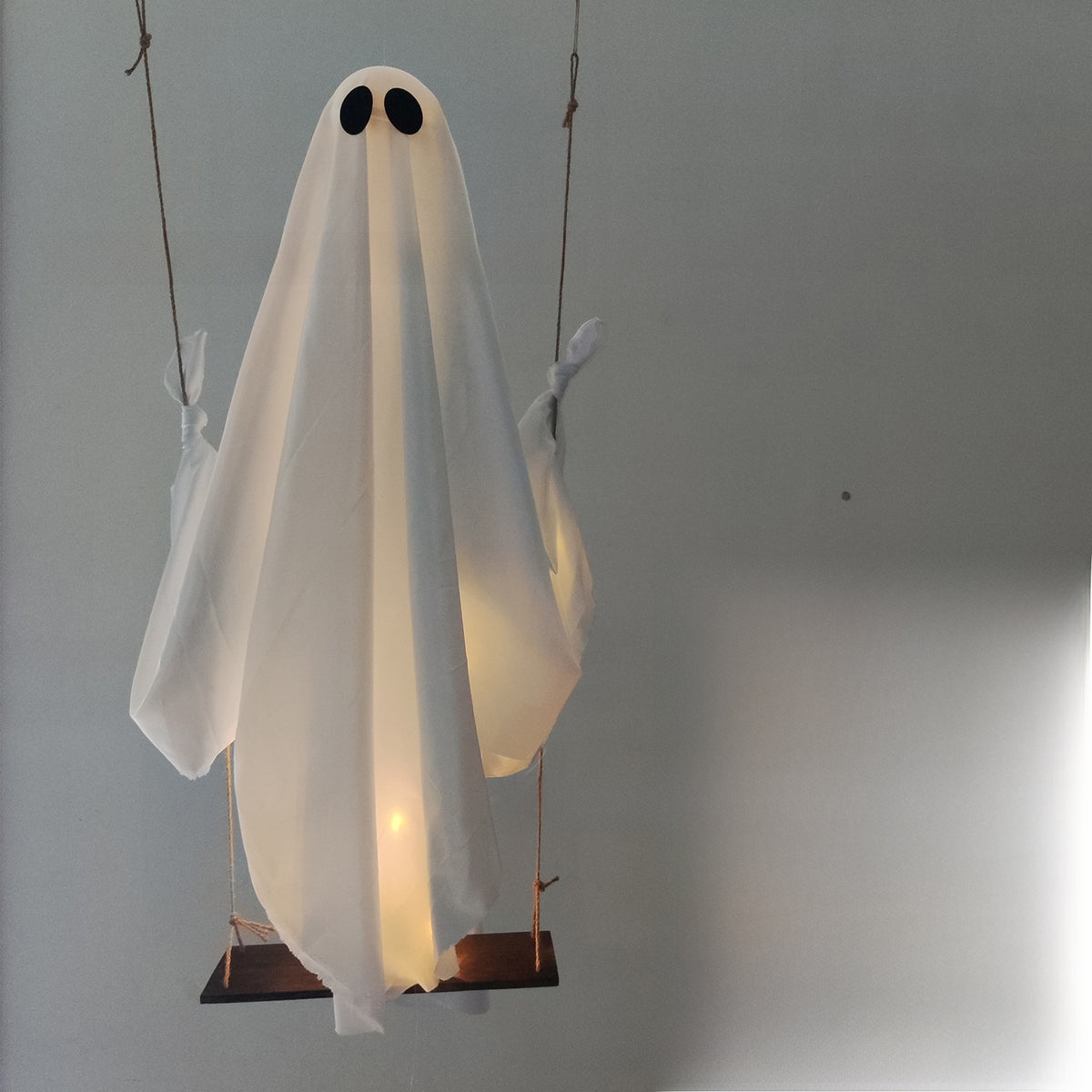 Halloween Large Hanging Swing Ghost with Lights