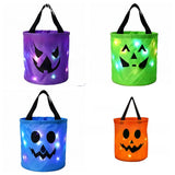 Halloween LED Pumpkin Candy Bucket - Metal