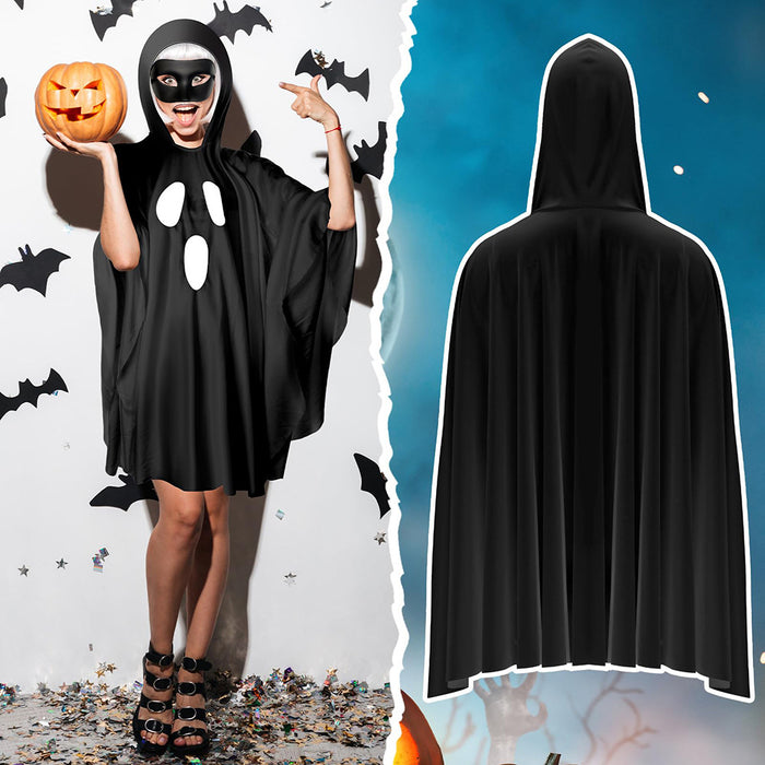 Women's Halloween Hooded Ghost Poncho