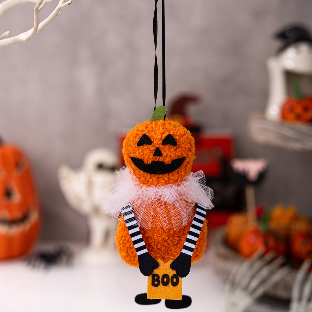 Halloween Hanging Decorations - Pumpkin, Cat, Ghost and Skull - Polyester