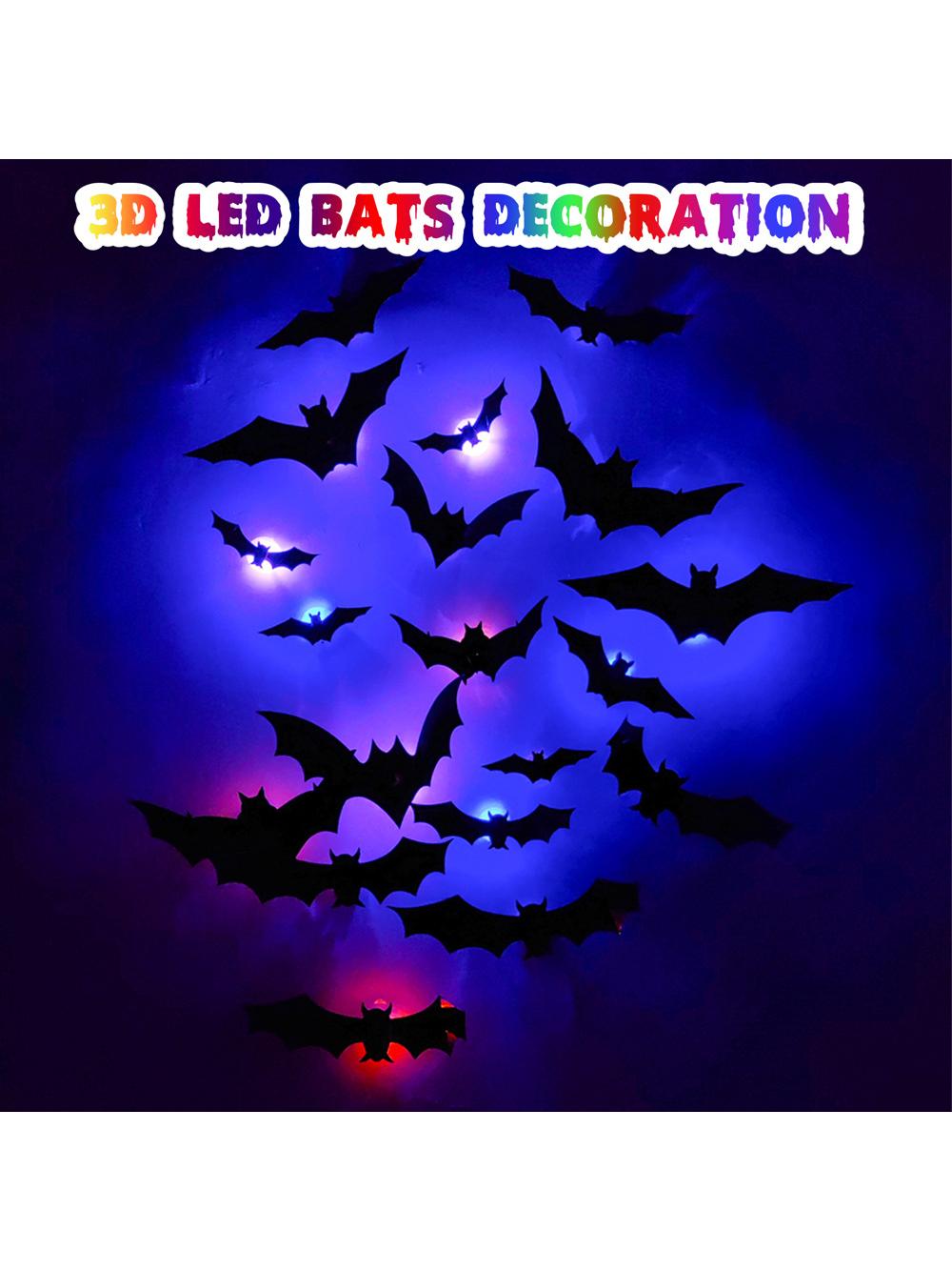 Halloween LED Glow Bat Wall Stickers