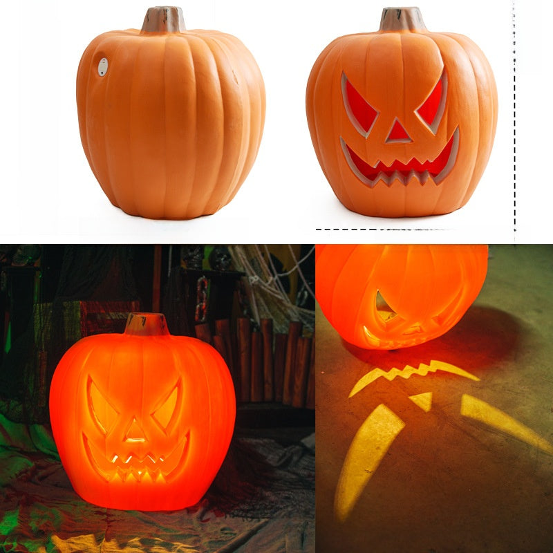 LED Halloween Pumpkin Lantern with Multiple Designs - Plastic