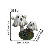 Halloween Ghost Mushroom Resin Decor