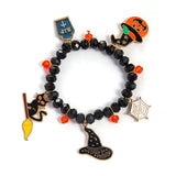 Halloween Charm Bracelet - Pumpkin, Ghost and Witch Hat - Alloy