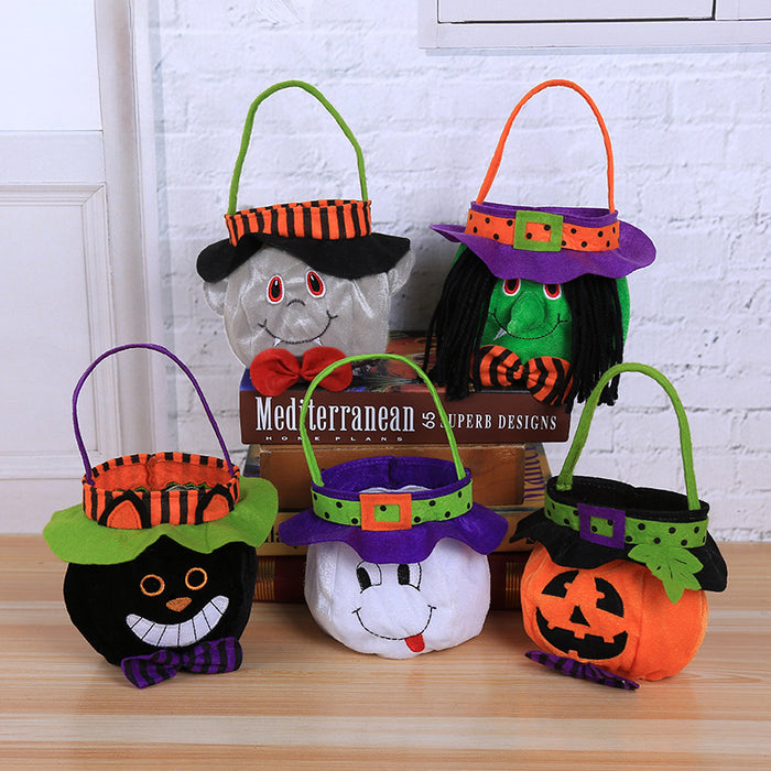 Halloween Witch and Pumpkin Trick-or-Treat Tote Bag - Fabric