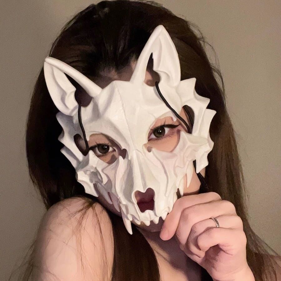 Halloween Anime Half-Face Mask - Plastic
