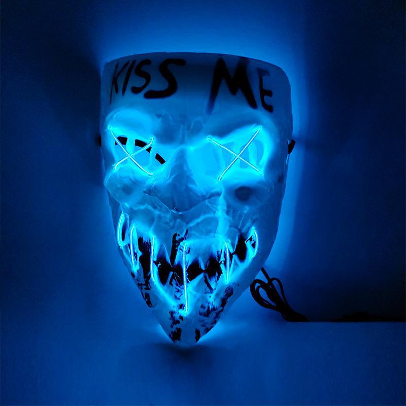 LED Glowing Mask for Halloween Masquerade - PVC