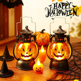Halloween Pumpkin and Ghost Oil-Style Lantern - Plastic